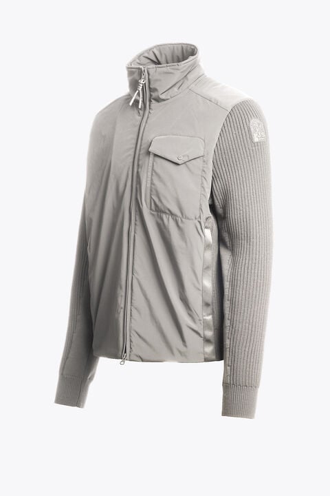 Parajumpers STEEL RIVER - CARDIGAN HYBRIDE MID GREY 26WMPMHYKT04P460137