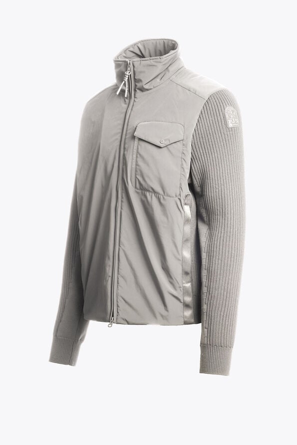 Parajumpers STEEL RIVER - CARDIGAN HYBRIDE MID GREY 26WMPMHYKT04P460137