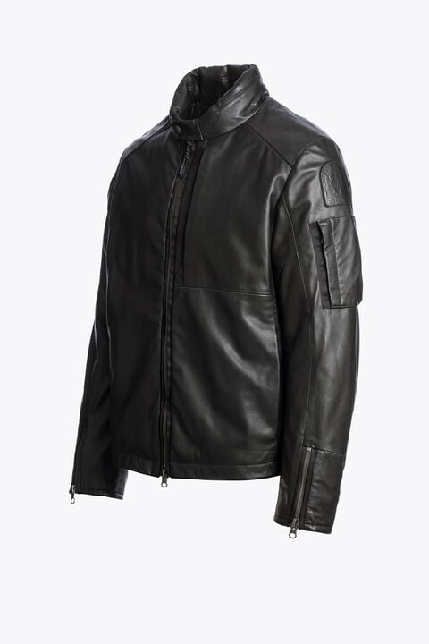 Parajumpers SOWERS - LEATHER JACKET BLACK 26WMPMJKLG01P400541
