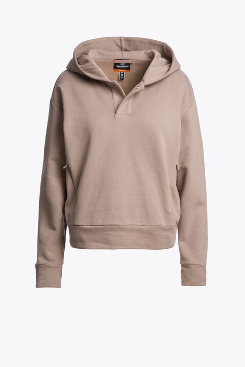 Parajumpers NIVICE - HOODED FLEECE MAUVE GREY 26WMPWFLTZ35P880121