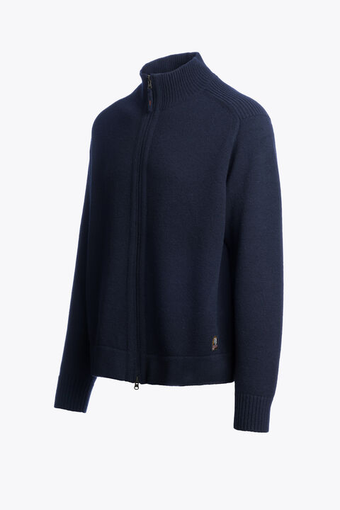 Parajumpers LEVICO - FULL-ZIP CARDIGAN BLUE NAVY 26WMPMKNLW03P280316