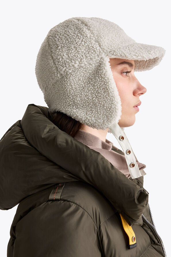 Parajumpers VEVEY - CURLY FLEECE JOCKEY HAT BLACK 26WMPAHAHA41PAN0541