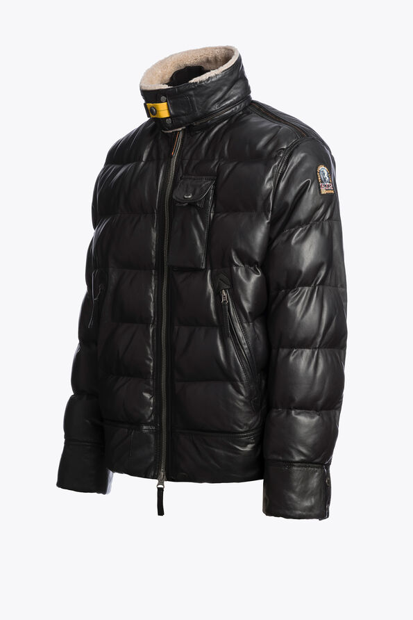 Parajumpers GIAN - LEATHER JACKET BLACK 25WMPMJKLE03P060541