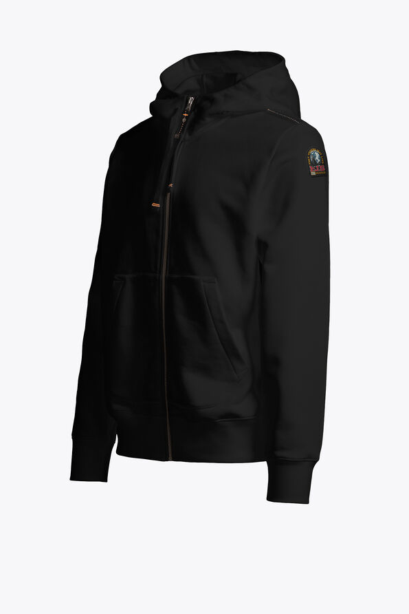 Parajumpers CHARLIE EASY - HOODED SWEATSHIRT BLACK 26WMPMFLEY24P160541