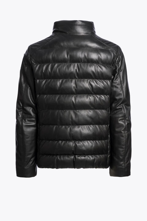 Parajumpers ERNIE - LEATHER JACKET BLACK 26WMPMJKLE02P040541