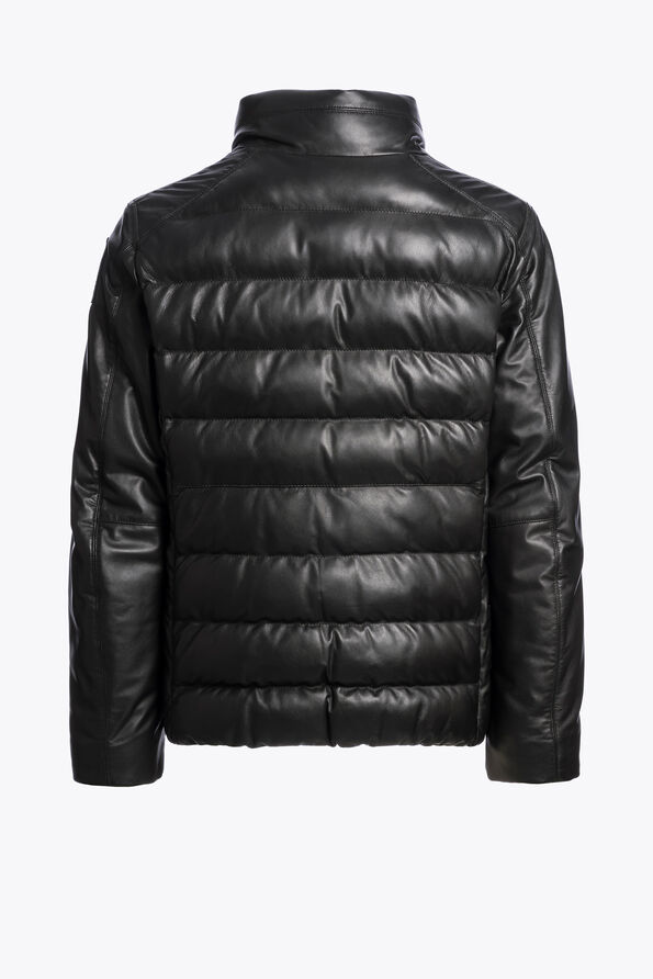 Parajumpers ERNIE - LEATHER JACKET BLACK 26WMPMJKLE02P040541