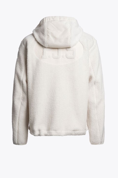 Parajumpers SUNDRE - HOODED FLEECE WARM IVORY 26WMPMFLQS01P360132