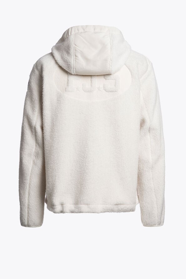 Parajumpers SUNDRE - HOODED FLEECE WARM IVORY 26WMPMFLQS01P360132