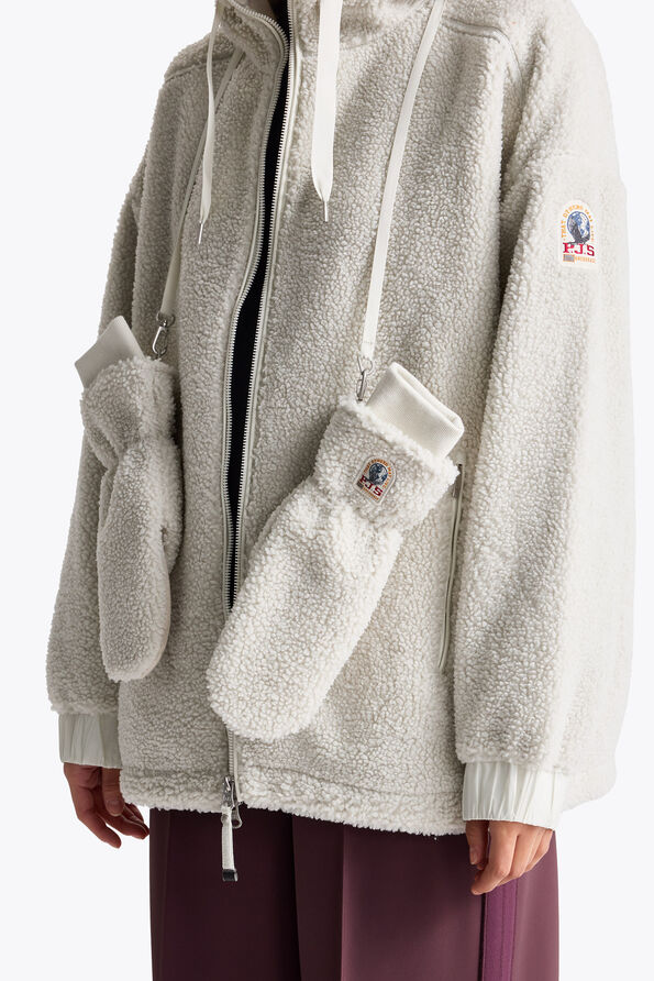 Parajumpers ILOVA - CURLY FLEECE MITTENS CHALK WHITE 26WMPAGLGL40PAN0131