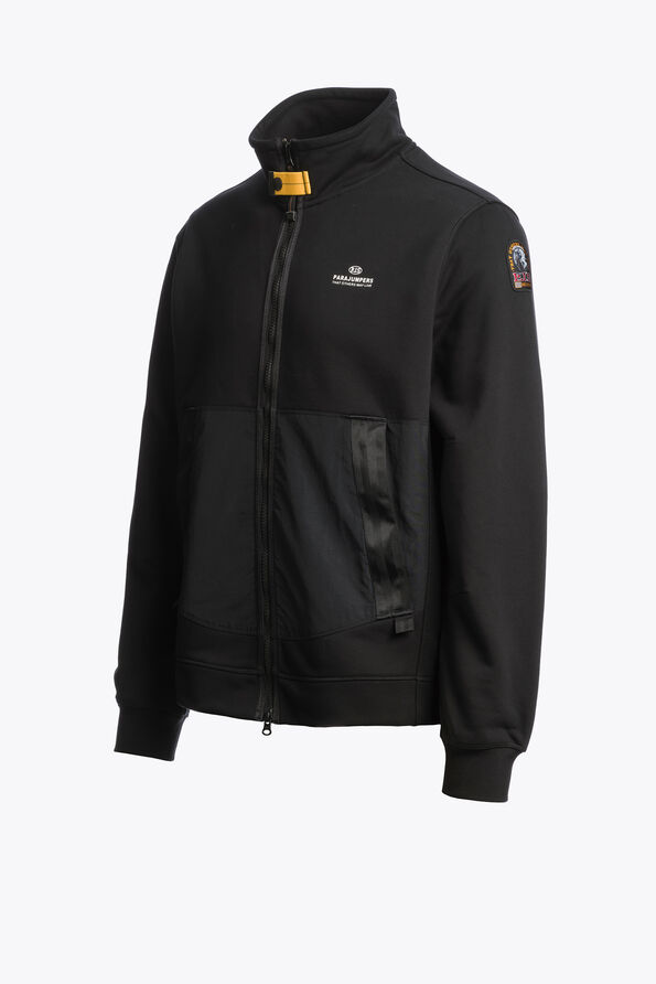 Parajumpers THURN - FULL-ZIP SWEATSHIRT BLACK 26WMPMFLRE02P370541