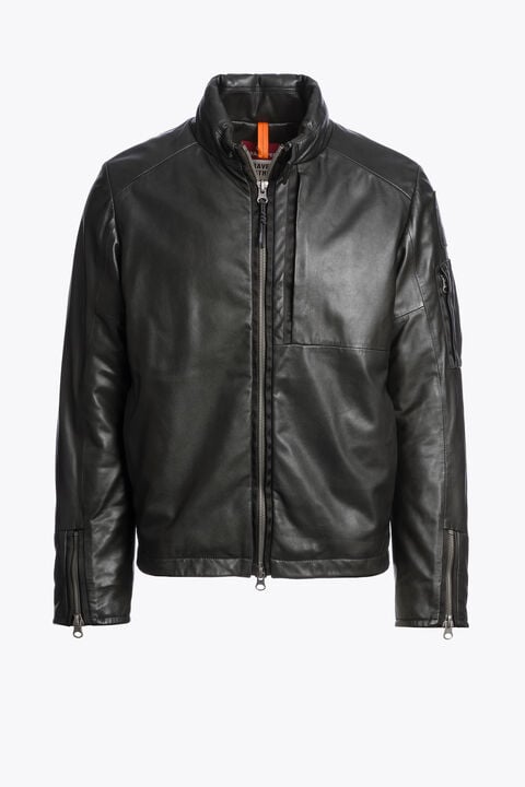 Parajumpers SOWERS - LEATHER JACKET BLACK 26WMPMJKLG01P400541