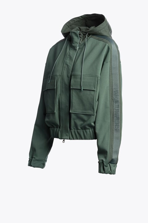 Parajumpers SALVAGE - HOODED FLEECE SMOKY PINE 26SMPWFLBG32P840279