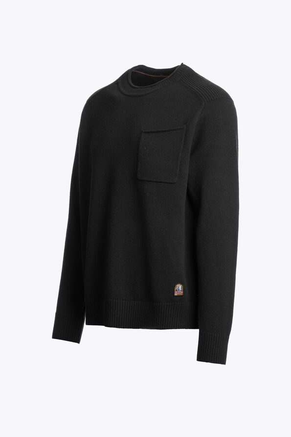 Parajumpers ENEGO - CREWNECK SWEATER BLACK 26WMPMKNLW01P280541