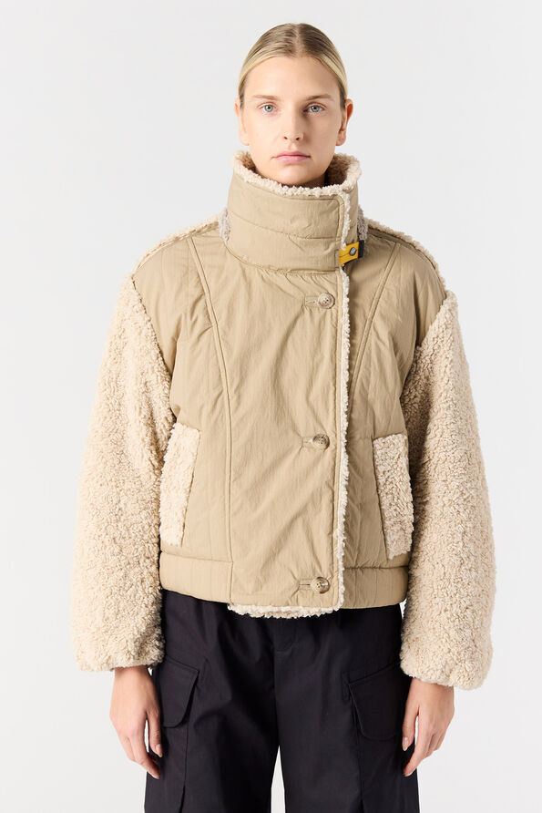 Parajumpers KAEDE - CURLY FLEECE BOMBER SUNKISSED  -  MOONBEAM  -  CHATEAU 25WMPWJKHM31P98M008