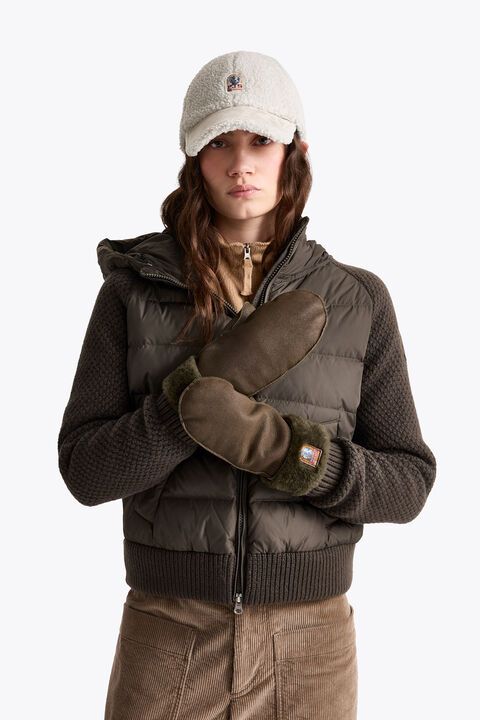 Parajumpers BARDEN - SHEARLING MITTENS SLATE MUD 26WMPAGLGL12PAO0128