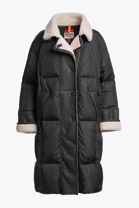 Parajumpers VELNA - LONG PUFFER OFF BLACK - BLACK 26WMPWJKHN32P55B071