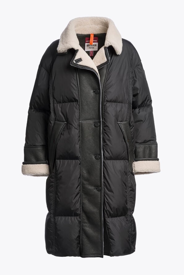 Parajumpers VELNA - LONG PUFFER OFF BLACK - BLACK 26WMPWJKHN32P55B071