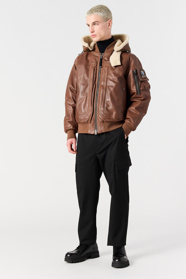 Parajumpers JULIUS SPECIAL - LEATHER BOMBER JACKET CLAY 25WMPMJKSE02P050616