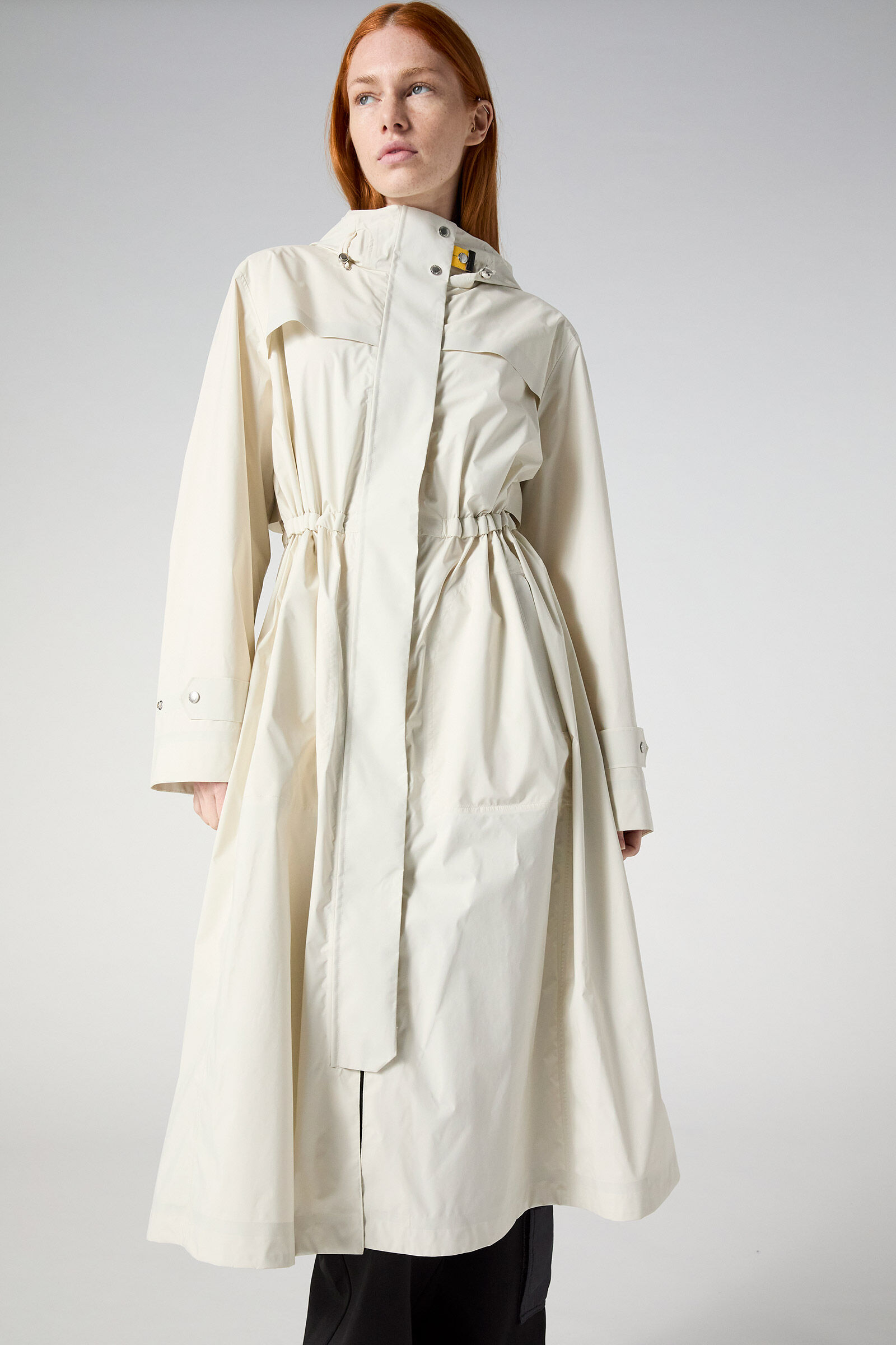 【美品】RAINMAKER- SHADOWSTRIPE HOODEDCOAT Transformer Transparent Trench Raincoat! High Fashion