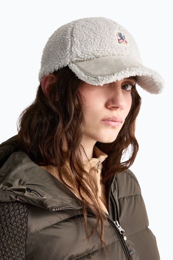 Parajumpers CODROY - CURLY FLEECE BASEBALL CAP CHALK WHITE 26WMPABCHA42PAN0131