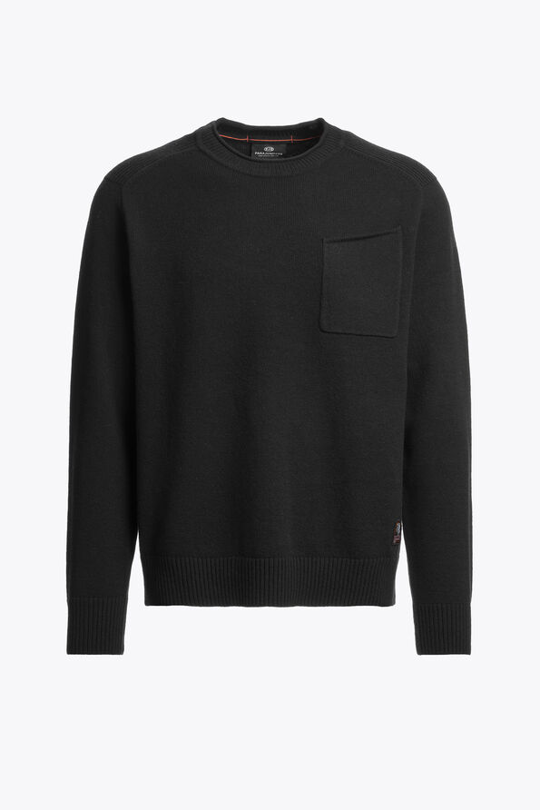 Parajumpers ENEGO - CREWNECK SWEATER BLACK 26WMPMKNLW01P280541