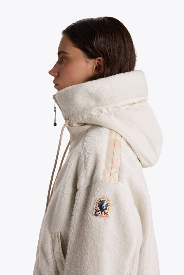 Parajumpers KISHA - HOODED FLEECE WARM IVORY 26WMPWFLQS31P780132