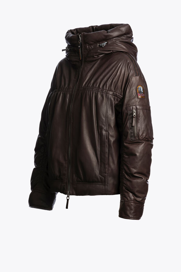 Parajumpers GRACIA - LEATHER JACKET CHESTNUT 25WMPWJKLE30P670573