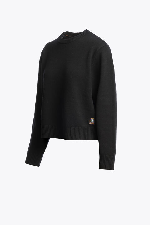Parajumpers ORTISEI - CREWNECK SWEATER BLACK 26WMPWKNLW32P720541