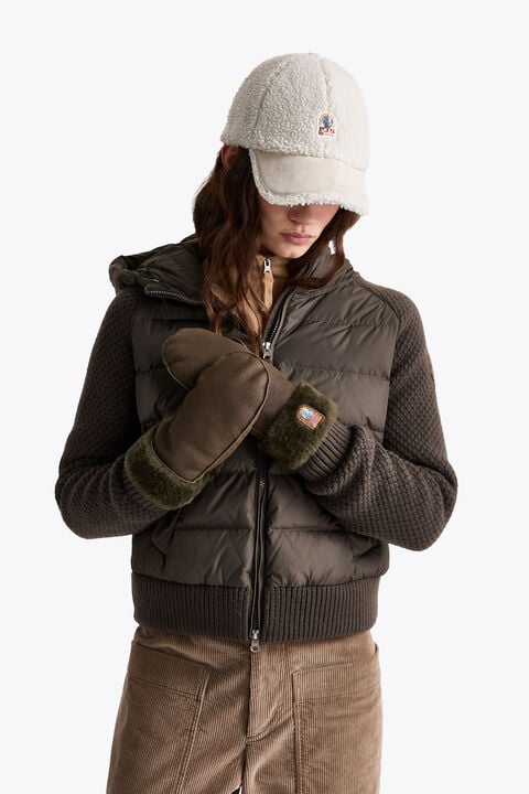 Parajumpers BARDEN - SHEARLING MITTENS SLATE MUD 26WMPAGLGL12PAO0128