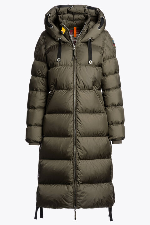 Parajumpers PANDA - LONG DOWN JACKET OLIVE GREY 25WMPWPUEL31P700103
