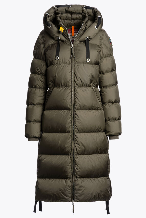 Parajumpers PANDA - LONG DOWN JACKET OLIVE GREY 25WMPWPUEL31P700103