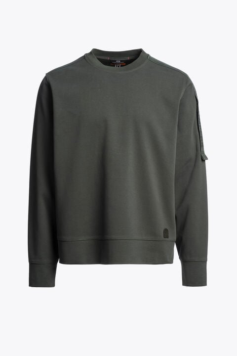 Parajumpers GOODMAN - CREWNECK SWEAT GREEN GABLES 26SMPMFLTZ01P430242