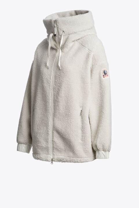 Parajumpers NOELLE - FULL-ZIP SWEATSHIRT CHALK WHITE 26WMPWFLPF33P640131