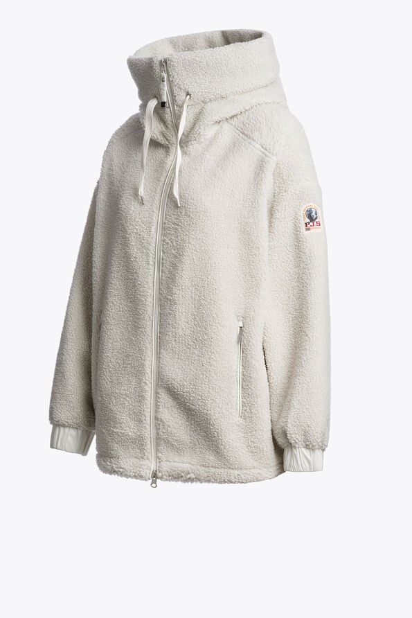 Parajumpers NOELLE - FULL-ZIP SWEATSHIRT CHALK WHITE 26WMPWFLPF33P640131