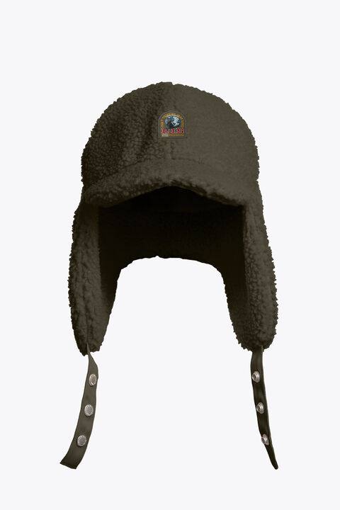Parajumpers VEVEY - CURLY FLEECE JOCKEY HAT TAGGIA OLIVE 26WMPAHAHA41PAN0218