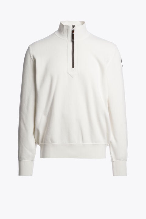 Parajumpers BASIC SCOE - HALF ZIP CARDIGAN WARM IVORY 26WMPMKNKC06P140132