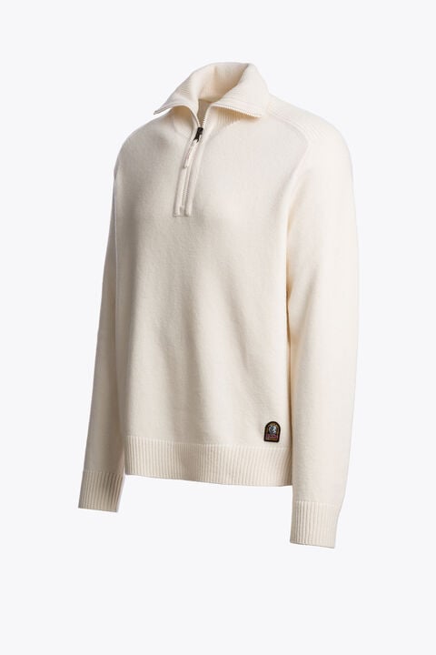 Parajumpers CALDONAZZO - HALF-ZIP CARDIGAN MOONBEAM 26WMPMKNLW02P280775