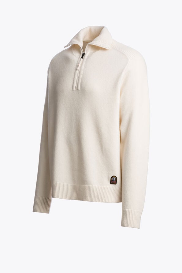 Parajumpers CALDONAZZO - HALF-ZIP CARDIGAN MOONBEAM 26WMPMKNLW02P280775