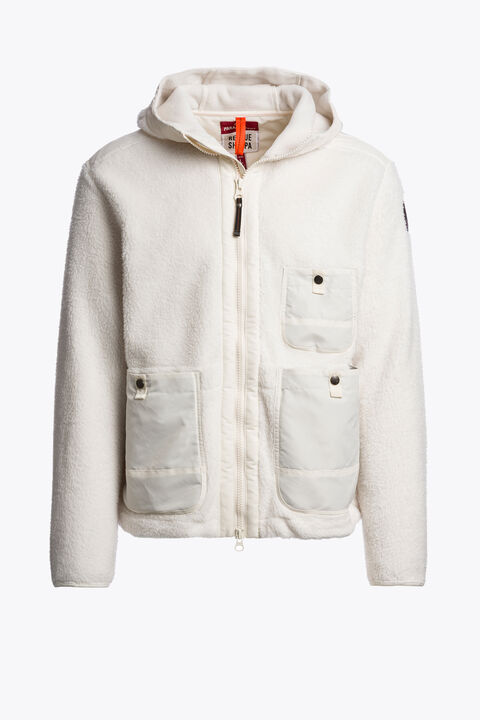Parajumpers SUNDRE - HOODED FLEECE WARM IVORY 26WMPMFLQS01P360132