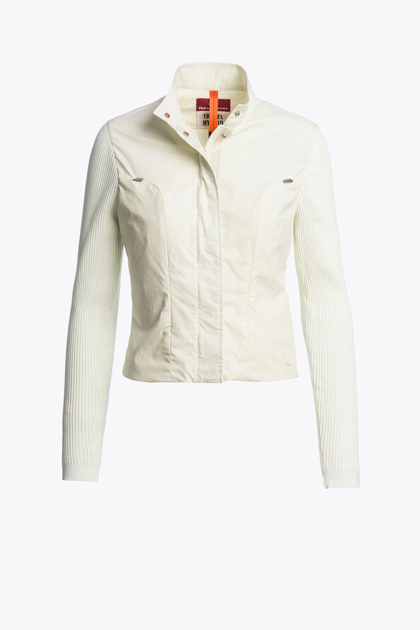 Parajumpers KRYSTA - HYBRID CARDIGAN MOSSY CHALK - STAR WHITE 26SMPWHYTV31P77B063