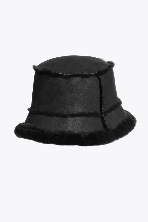 Parajumpers LYLLIS - SHEARLING BUCKET HAT BLACK 26WMPABUHA31PAO0541