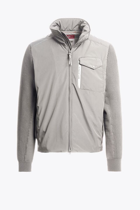 Parajumpers STEEL RIVER - CARDIGAN HYBRIDE MID GREY 26WMPMHYKT04P460137