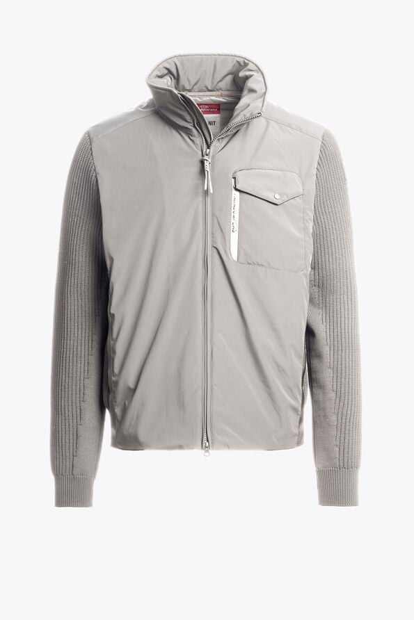 Parajumpers STEEL RIVER - CARDIGAN HYBRIDE MID GREY 26WMPMHYKT04P460137