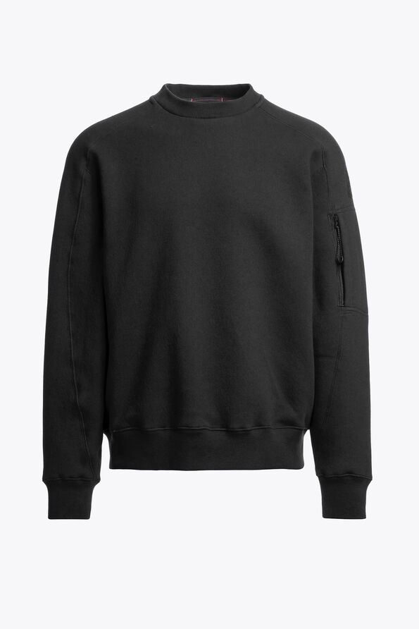 Parajumpers VIGGO - CREWNECK FLEECE BLACK 25WMPMFLHG01P530541