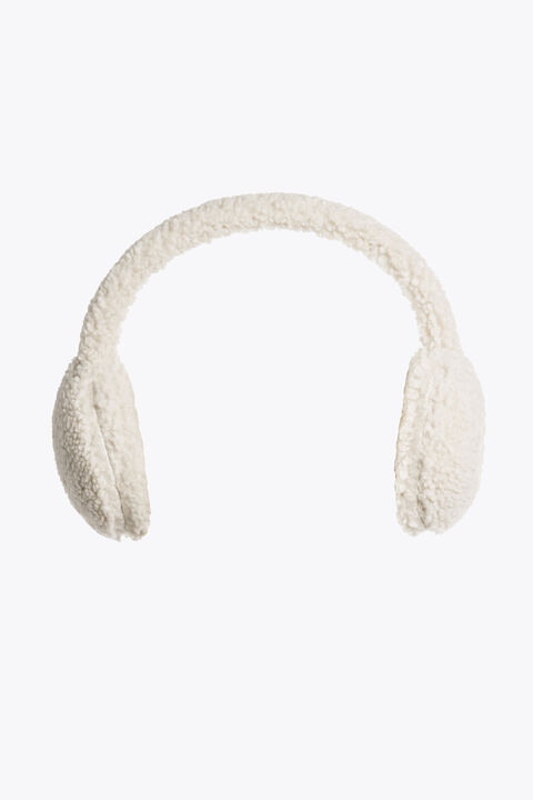 Parajumpers RAWAM - CURLY FLEECE EARMUFFS CHALK WHITE 26WMPAHBHA40PAN0131