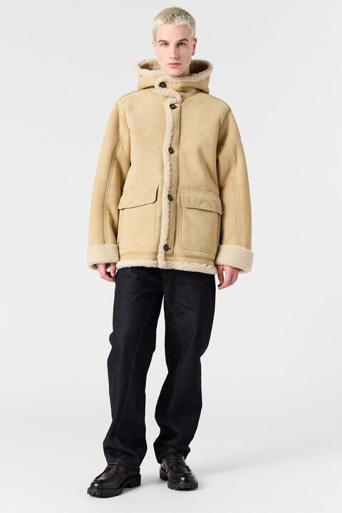 Parajumpers KIEFER SPECIAL - SHEARLING JACKET DESERT KHAKI 25WMPMJKSE03P050115