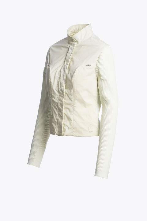 Parajumpers KRYSTA - HYBRID CARDIGAN MOSSY CHALK - STAR WHITE 26SMPWHYTV31P77B063