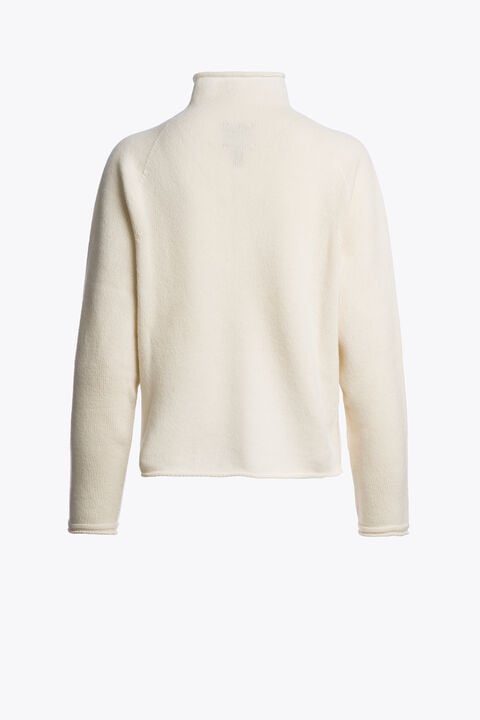 Parajumpers CINERARIA - HALF-ZIP SWEATER WARM IVORY 26WMPWKNNK32P730132