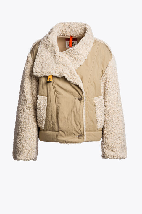 Parajumpers KAEDE - CURLY FLEECE BOMBER SUNKISSED  -  MOONBEAM  -  CHATEAU 25WMPWJKHM31P98M008