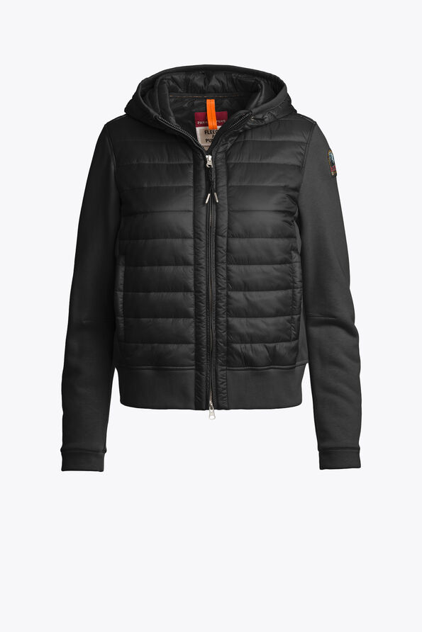 Parajumpers FORTUNE - HYBRID FLEECE BLACK 25WMPWHYFP35P840541